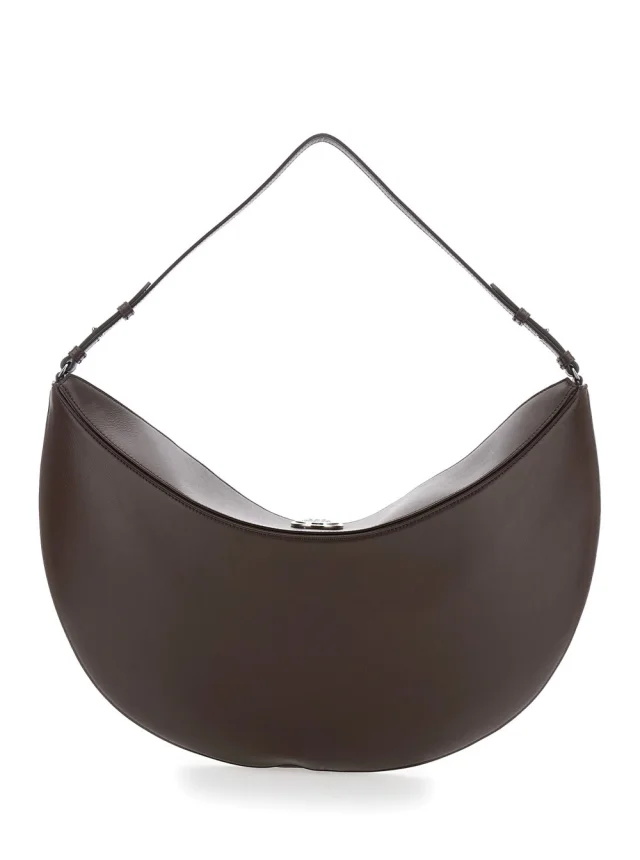 Jacquemus 'Le Calisso Rond Large' Brown Shoulder Bag with Adjustable Strap and Embossed Logo in Leather Woman in Brown 100% CALF, photo 7 of 12 from Gaudenzi Boutique