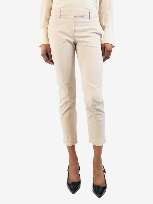 Brunello Cucinelli Pale pink cotton trousers - size UK 6 in Pink from Sign of the Times