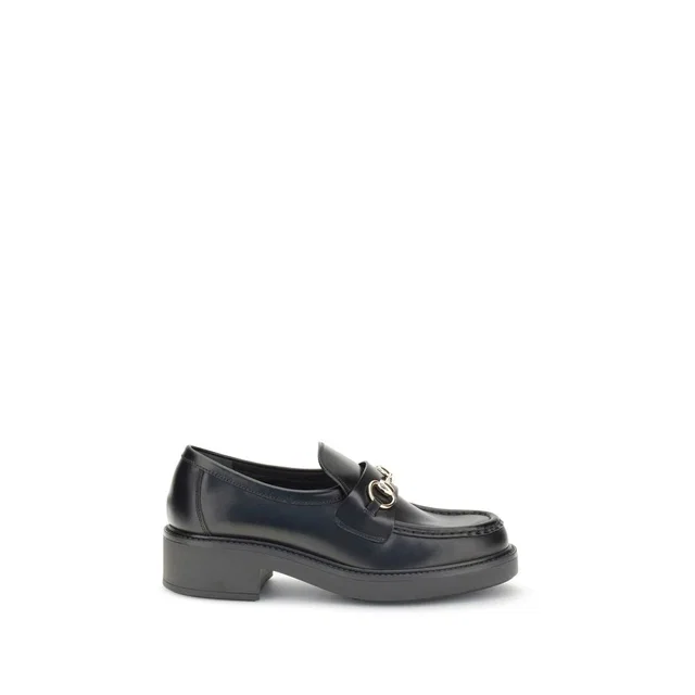 Gucci Black Calf Leather Bos Taurus Slip-On Loafers in Black Calfskin from HEWI