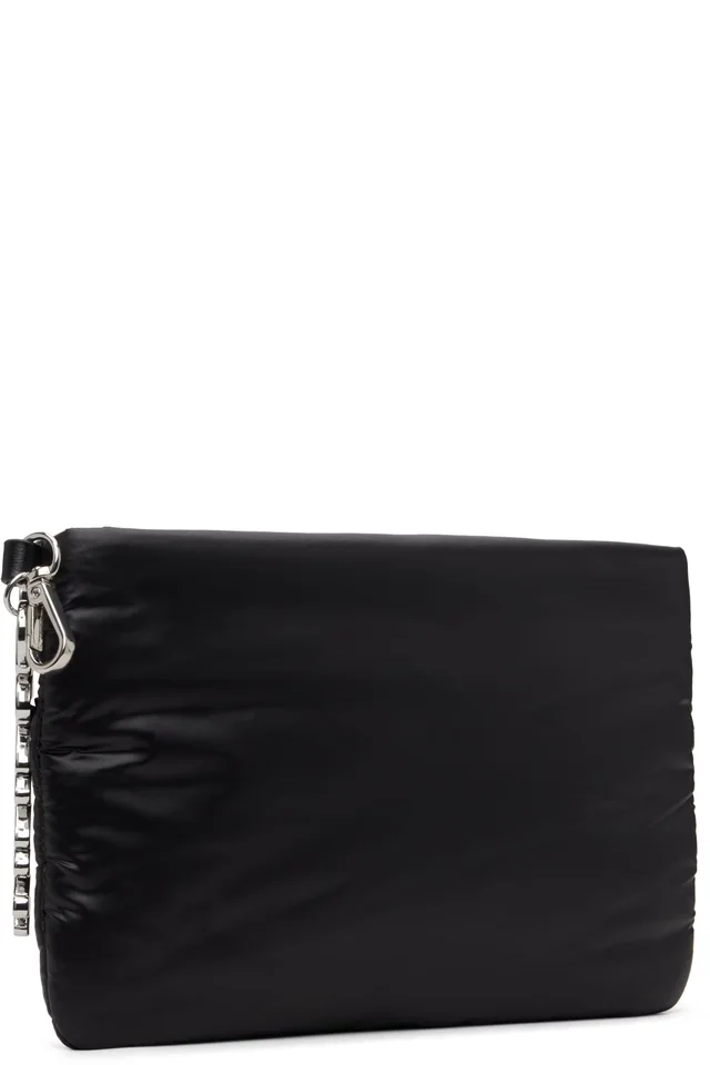 GANNI Black Quilted Re-Tech Pouch, photo 3 of 4 from SSENSE