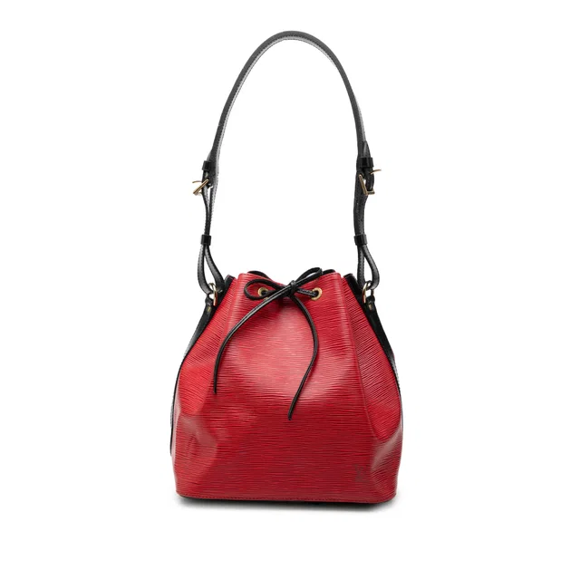Black Louis Vuitton Epi Petit Bicolor Noe Bucket Bag in Black Leather from Designer Revival
