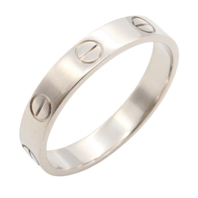 Cartier Mini Love Au750 White Gold Ring Size 14 in White from LuxUness