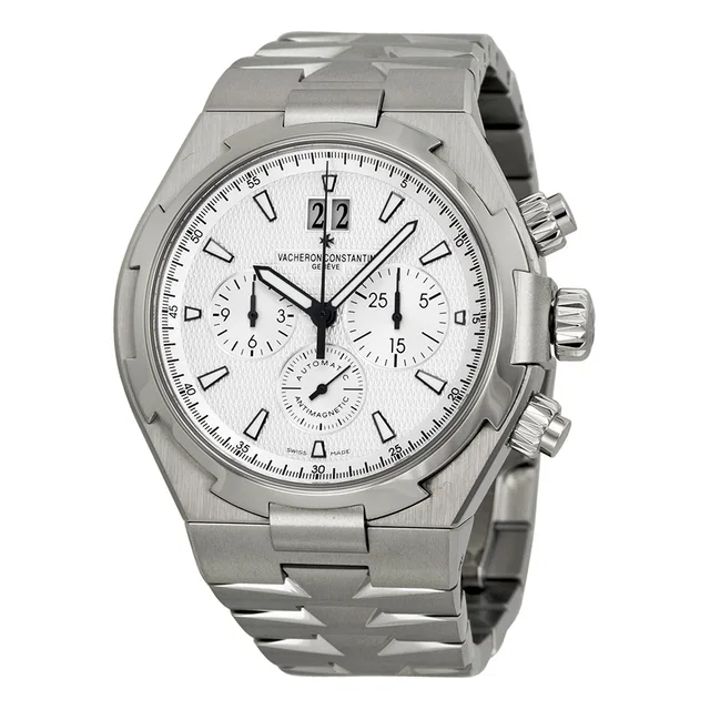 Vacheron Constantin Overseas Chronograph Silver Dial Mens Watch 49150/B01A-9095 in silver|black|gray from Jomashop.com