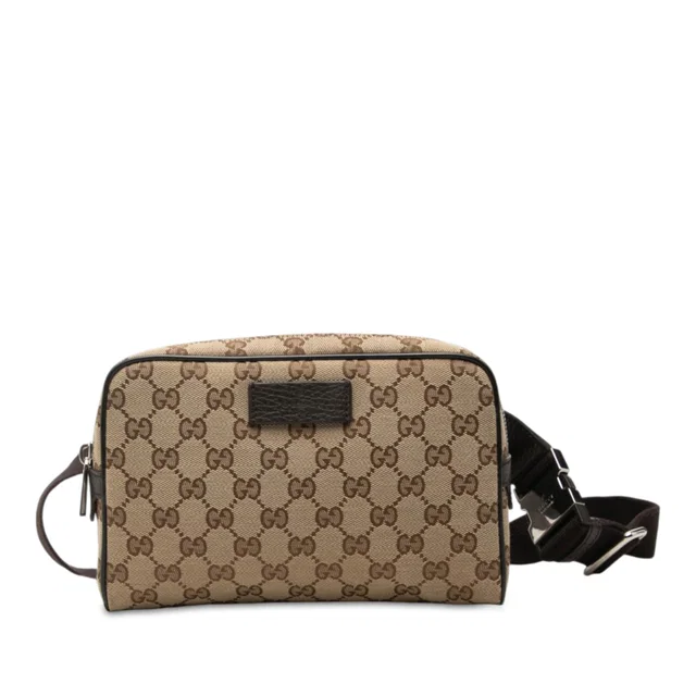 Beige Gucci GG Canvas Belt Bag in Beige Canvas from Designer Revival