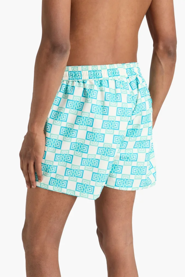 Frescobol Carioca Printed Swim Shorts in Turquoise, photo 3 of 4 from THE OUTNET