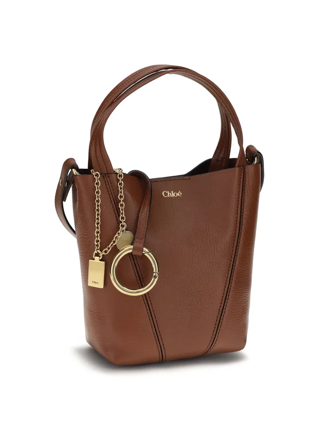 Chloé Spin Shoulder Bag — Brown Calf Leather in Brown Calfskin from HEWI