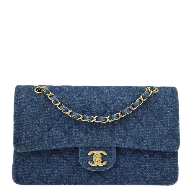 Chanel 1997-1999 Denim Medium Classic Double Flap Bag in Denim from AMORE Vintage Tokyo