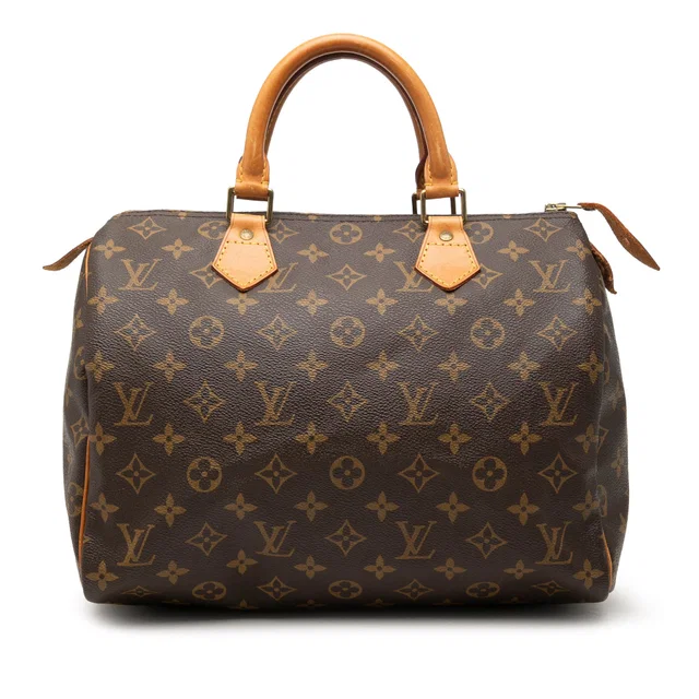 Brown Louis Vuitton Monogram Speedy 30 Boston Bag in Brown Coated canvas from Designer Revival