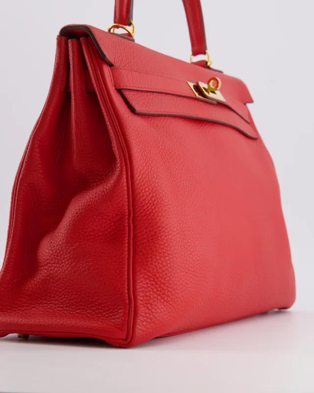 Hermès Kelly 35 Retourne Bag in Red Clemence leather from Sellier, photo 13 of 21