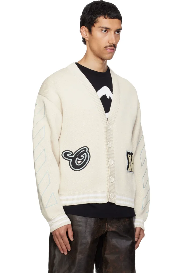 Off-White Star Varsity Knit Cardigan, photo 2 of 4 from SSENSE