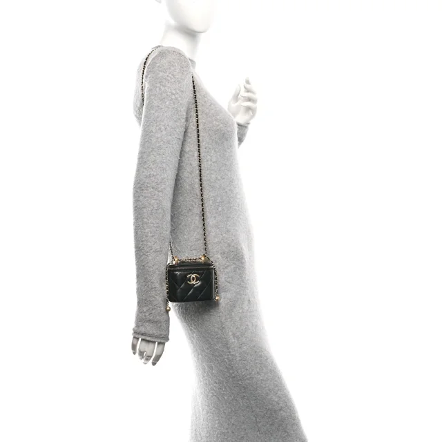 Chanel Quilted Mini Perfect Fit Vanity Case in Black Calfskin from FASHIONPHILE, photo 2 of 11