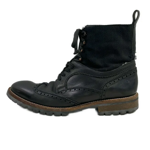 Louis Vuitton Short Boots Black Damier Graphite Leather 9 in Black Leather from The Reluxe