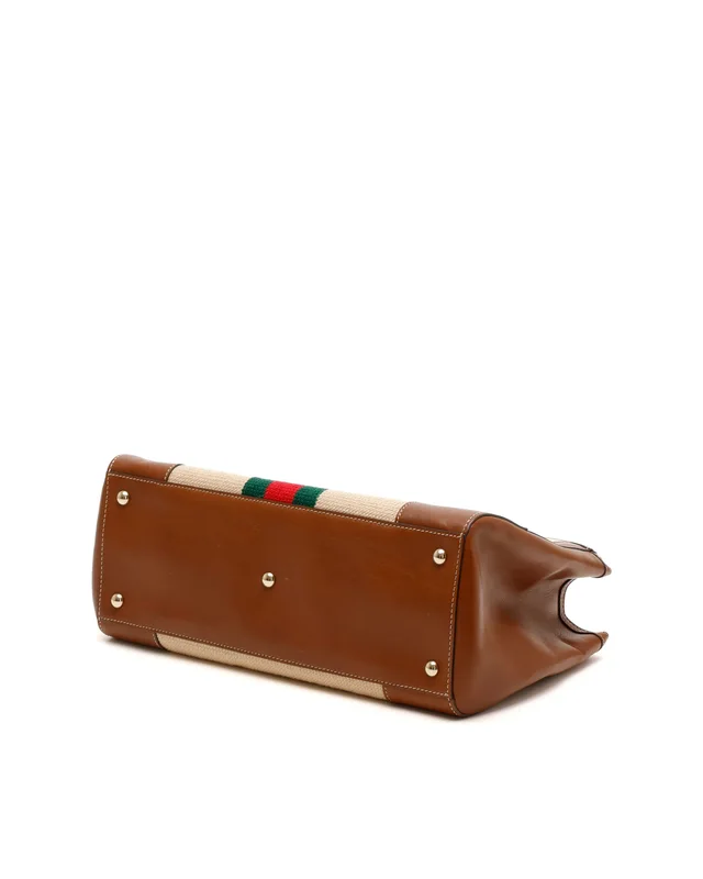 Gucci Bamboo Embroidered Handbag in Canvas from A Retro Tale, photo 5 of 10