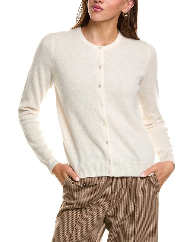 InCashmere Basic Crewneck 100% Cashmere Cardigan, image 1 of 1 from Rue La La