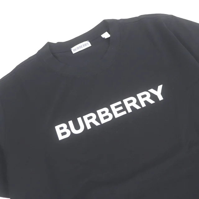 Burberry Logo Print Cotton T-shirt in Black Cotton from LuxUness, photo 2 of 2