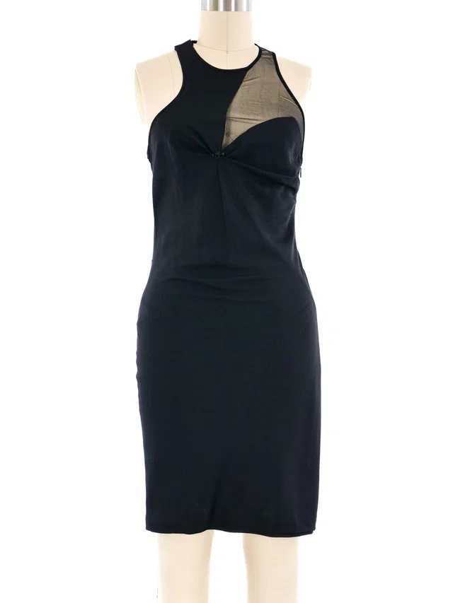 Versace Mesh Panel Dress in Silk from Arcade Vintage