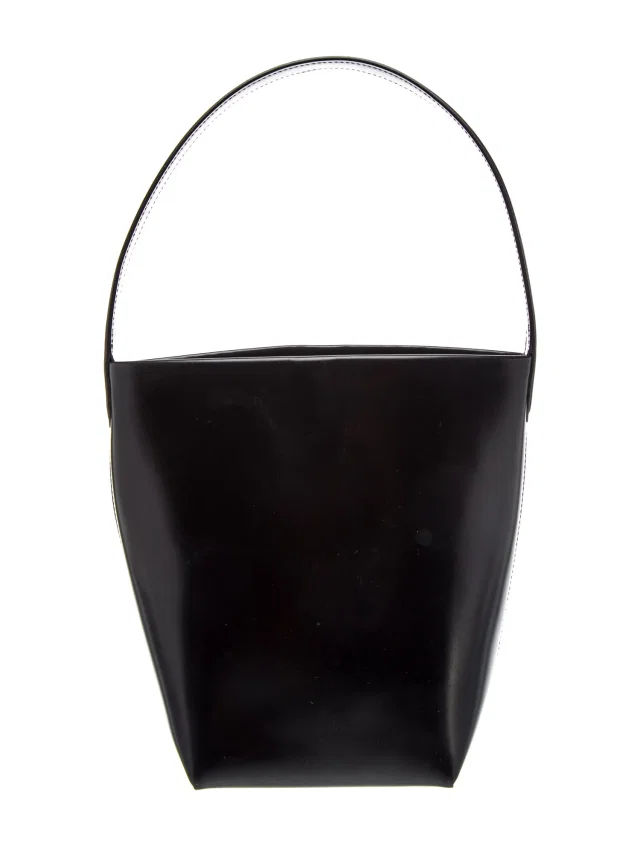 The Row Leather N/S Park Tote Small in black Leather from The RealReal