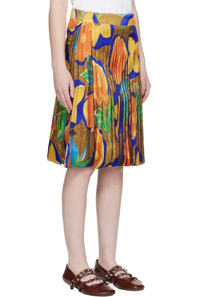 ABRA Multicolor Trompe L'Oeil Midi Skirt, photo 2 of 4 from SSENSE