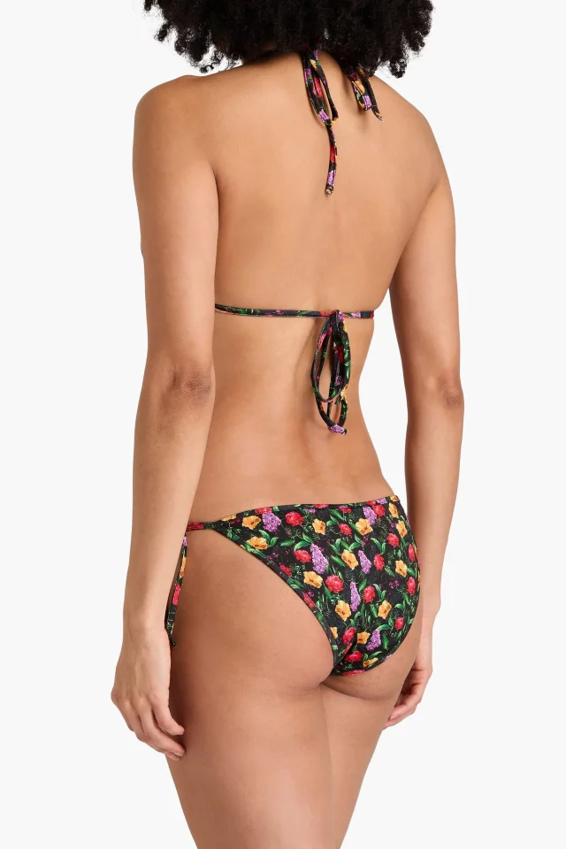 Charo Ruiz Ibiza Pola Floral-Print Bikini Briefs in Black, photo 3 of 4 from THE OUTNET