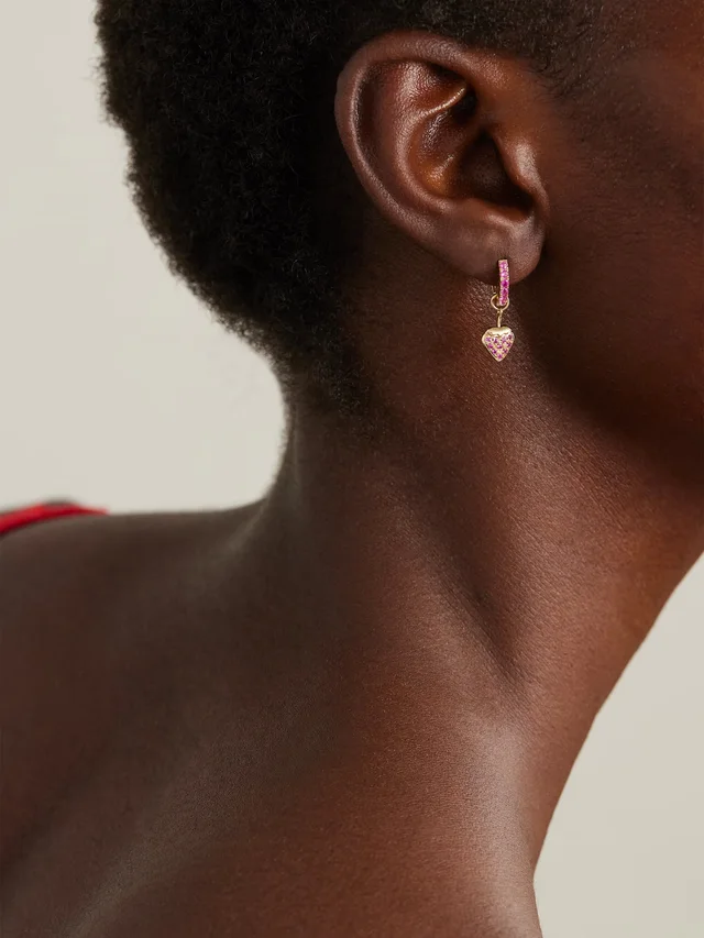 ROXANNE FIRST Dangly 14-karat gold sapphire and ruby single earring in Metallic, photo 2 of 2 from NET-A-PORTER (Canada)