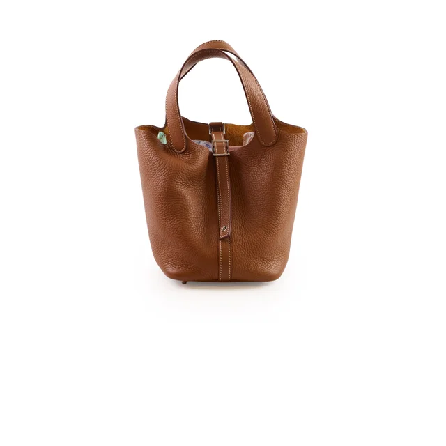 Hermès Brown Picotin 18 Bag - B Stamp in Brown Clemence leather from The Purse Affair