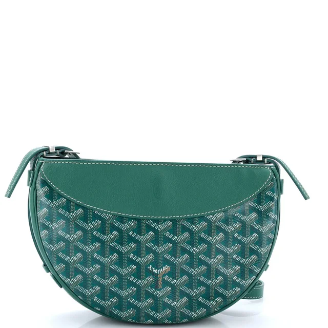 Goyard Hirondelle Shoulder Bag Coated Canvas and Leather in green Coated canvas from Rebag