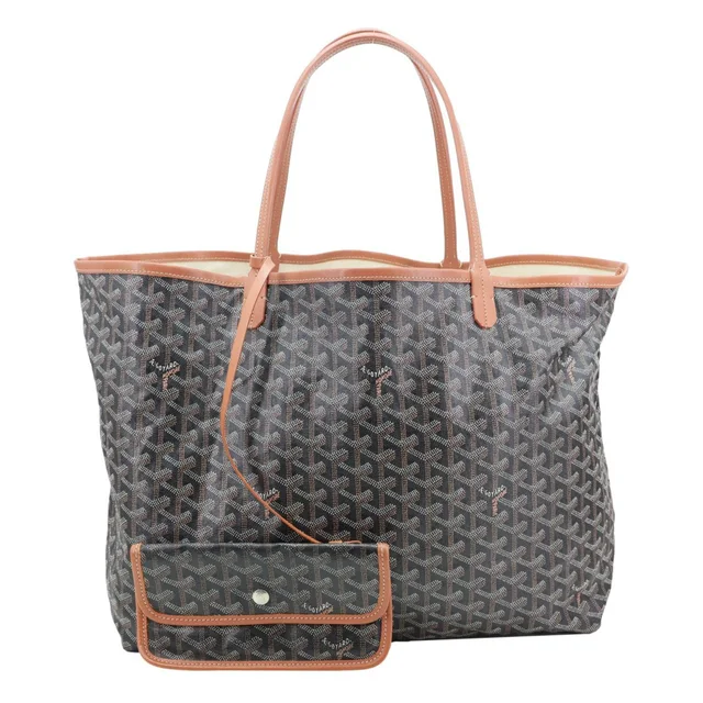 Goyard Saint Louis GM Chevron Print Canvas Tote Bag Brown in Brown Canvas from Dallas Designer Handbags