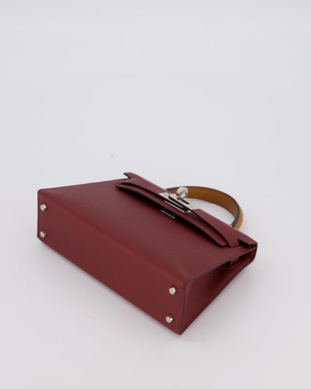 Hermès Mini Kelly II Tricolour 20 Bag in Burgundy Epsom leather from Sellier, photo 22 of 23