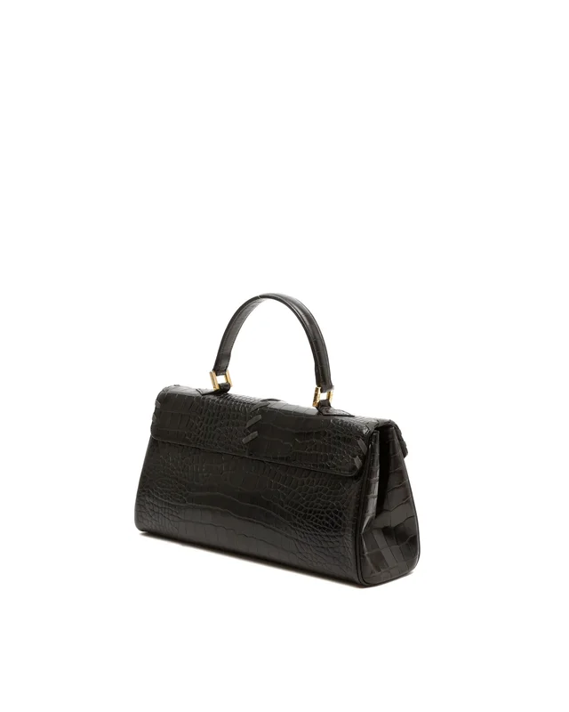 Saint Laurent Croc-Embossed Stitch Clutch Bag in Crocodile from A Retro Tale, photo 3 of 7