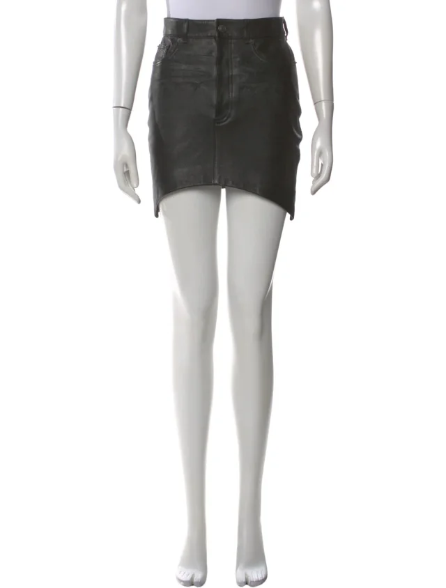 Balenciaga 2021-2022 Mini Skirt in gray Leather from The RealReal