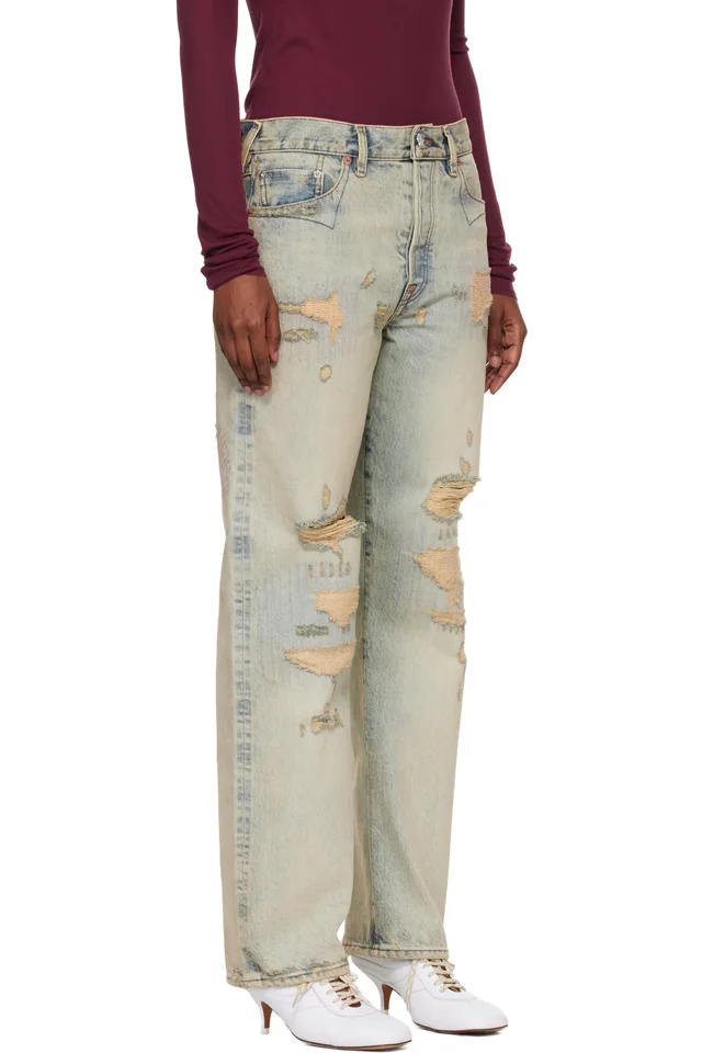 Blue Kenzo Paris Straight Jeans, photo 2 of 4 from SSENSE
