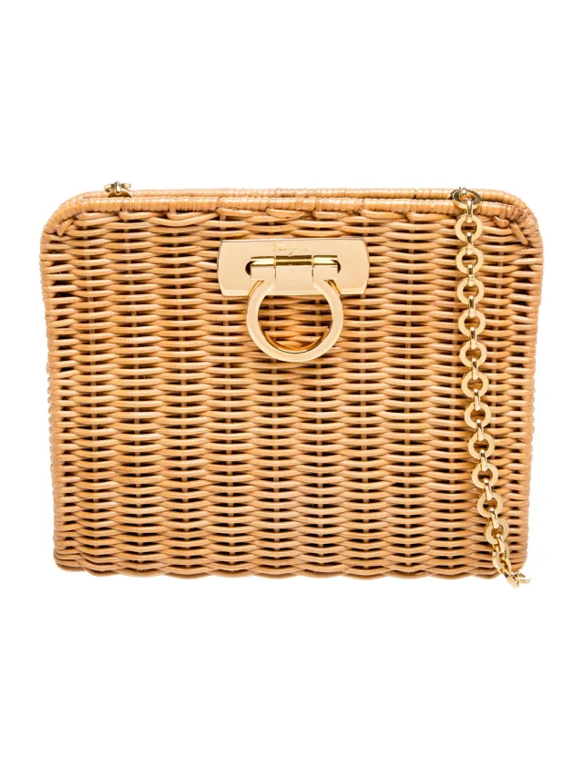 Ferragamo Rattan Crossbody Bag in Raffia from The RealReal