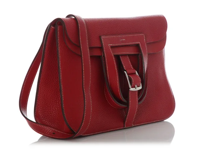 Hermès Clémence Halzan 31 in Red Clemence leather from Ann's Fabulous Finds, photo 5 of 10