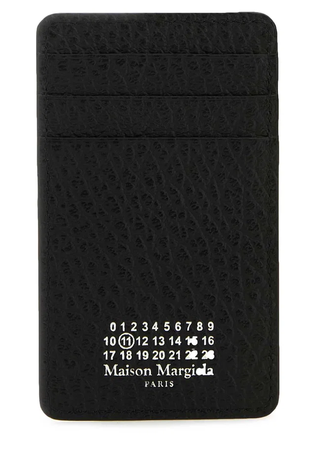 Maison Margiela Vertical Card Case — Black Exterior: Leather Wallet in Black Leather from HEWI