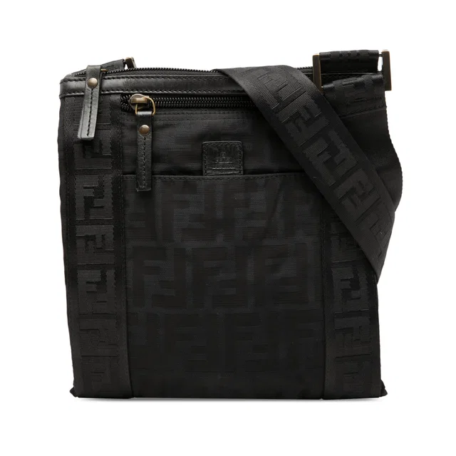 Black Fendi Zucca Canvas Crossbody in Black Canvas from Designer Revival