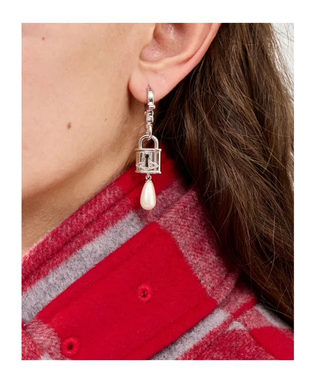 Vivienne Westwood small Celestia Orb padlock earrings, photo 3 of 3 from SENSER