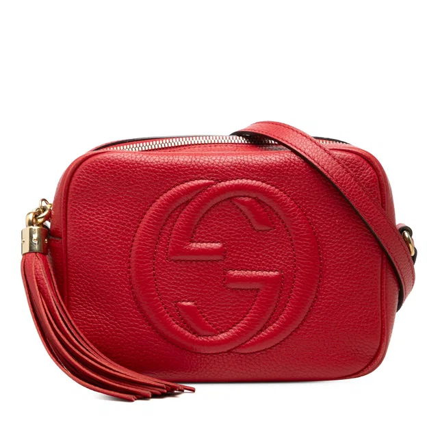 Red Gucci Leather Soho Disco Crossbody in Red Leather from Designer Revival