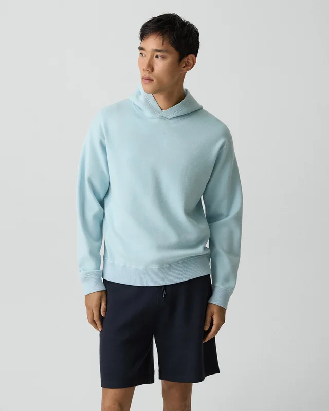 Theory Relaxed Hoodie in Light Bilen in LIGHT OCEAN AIR 62% Viscose, 38% Polyester; Exclusive Of Elastic, photo 2 of 16 from Theory