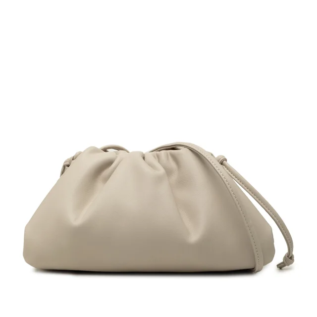 White Bottega Veneta Lambskin The Mini Pouch Crossbody in White Lambskin from Designer Revival