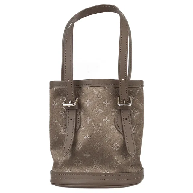 Louis Vuitton 2001 Beige Monogram Satin Little Bucket Handbag M92145 in Beige Satin from AMORE Vintage Tokyo