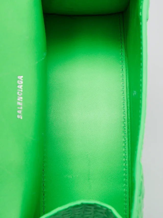 Balenciaga Bright Green Croc Embossed Leather Hourglass Crystal XS Top Handle Bag in Green Crocodile from Yoogis, photo 9 of 13