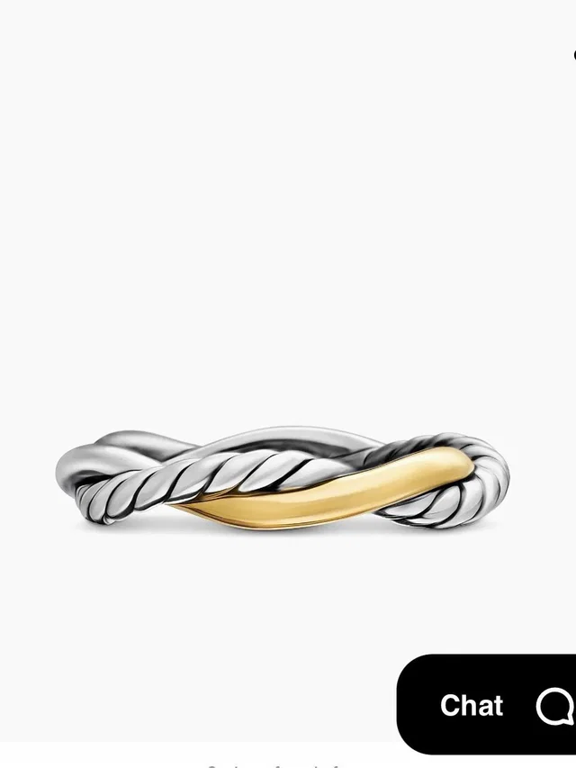 David Yurman Infinity Band Petite Ring In Sterling Silver And 14 K Yellow Gold in silver|gold|gray from Poshmark