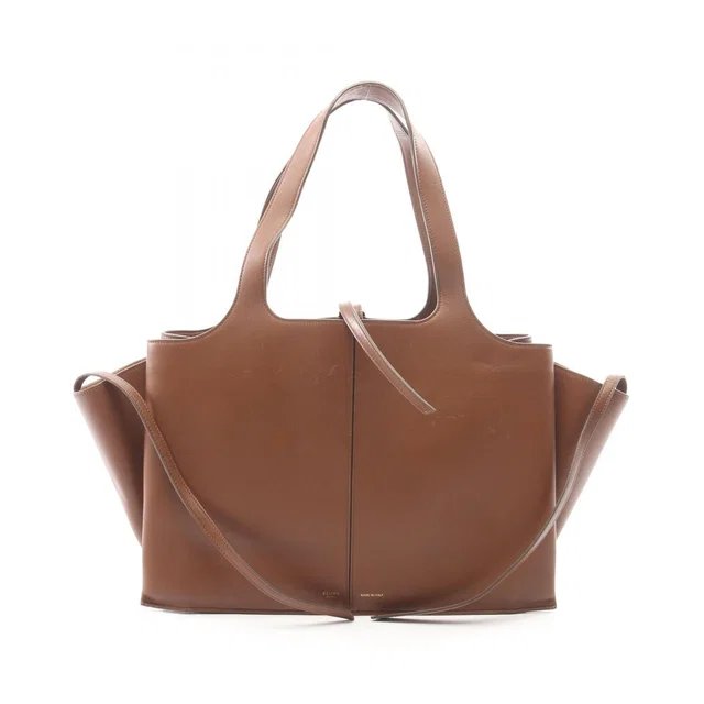 Celine Tote Bag Trifold Brown Leather in Brown Leather from The Reluxe