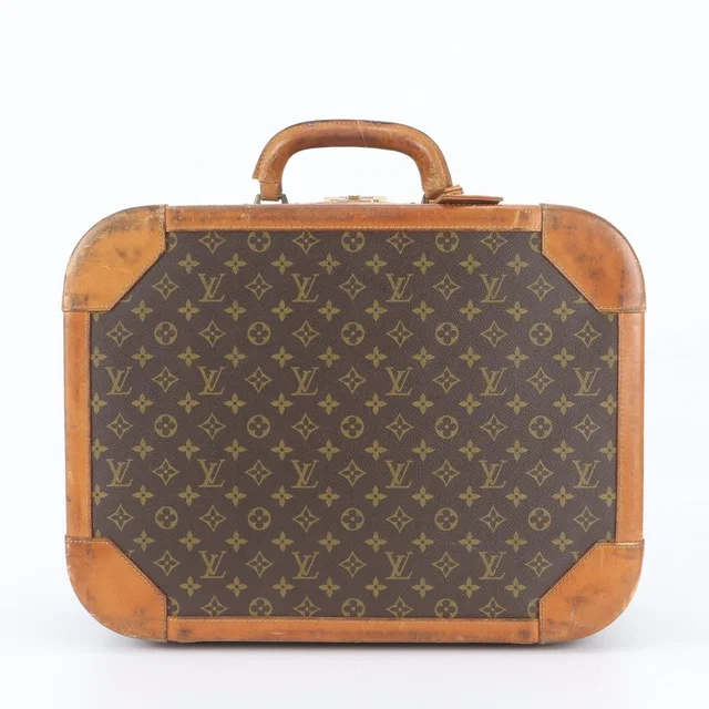 Louis Vuitton Monogram Stratos 50 Leather Trunk Hard Case Boston Bag in Leather from The Reluxe