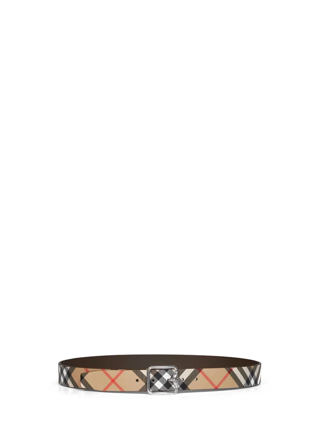 Burberry Reversible B-Buckle Belt — Beige Polyurethane in Beige Caviar leather from HEWI