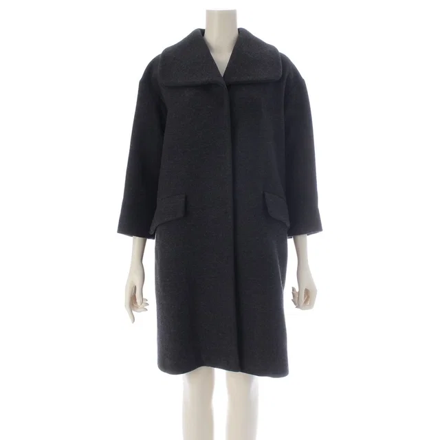 Miu Miu Wool Color Coat Gray 36 in Grey Wool from The Reluxe