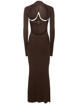 Dion Lee Long dress with long sleeves in 72% Viscose, 25% Nylon, 3% Elastane, photo 5 of 5 from LUISAVIAROMA