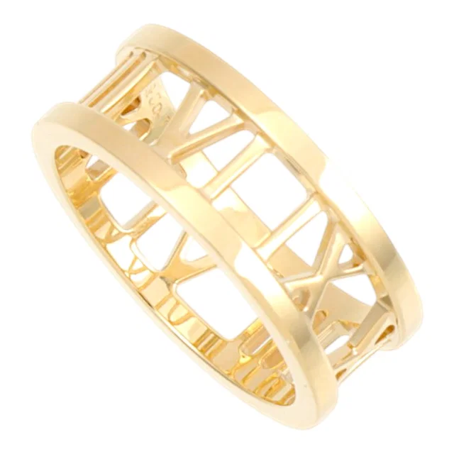 Tiffany & Co. 18K Open Atlas Ring #49 Yellow Gold in Yellow from VINTAGE QOO TOKYO