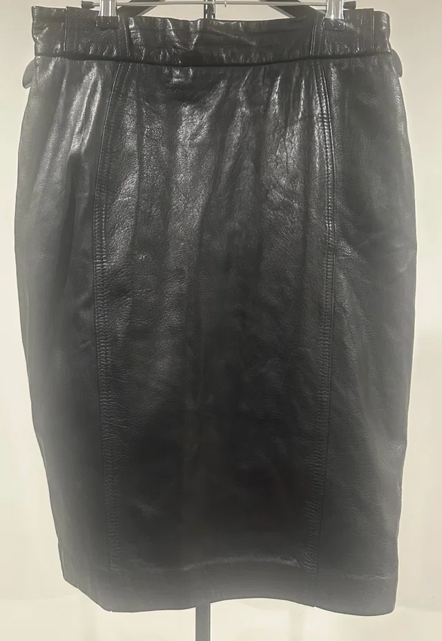 Bally Vintage Canada Blk Genuine Soft Leather High Waist Pencil Skirt W Size 12 in black Leather from Poshmark