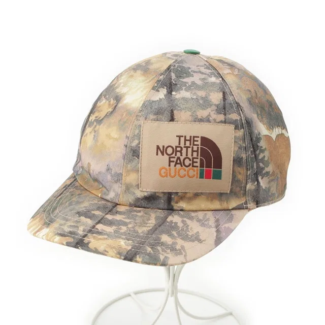 Gucci the North Face Nylon All Over Print Cap Hat Beige in Beige Nylon from The Reluxe